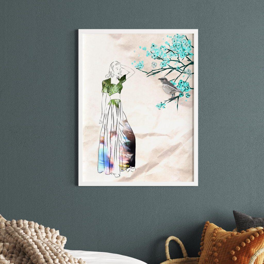 קולאז׳ נשי פרחוני