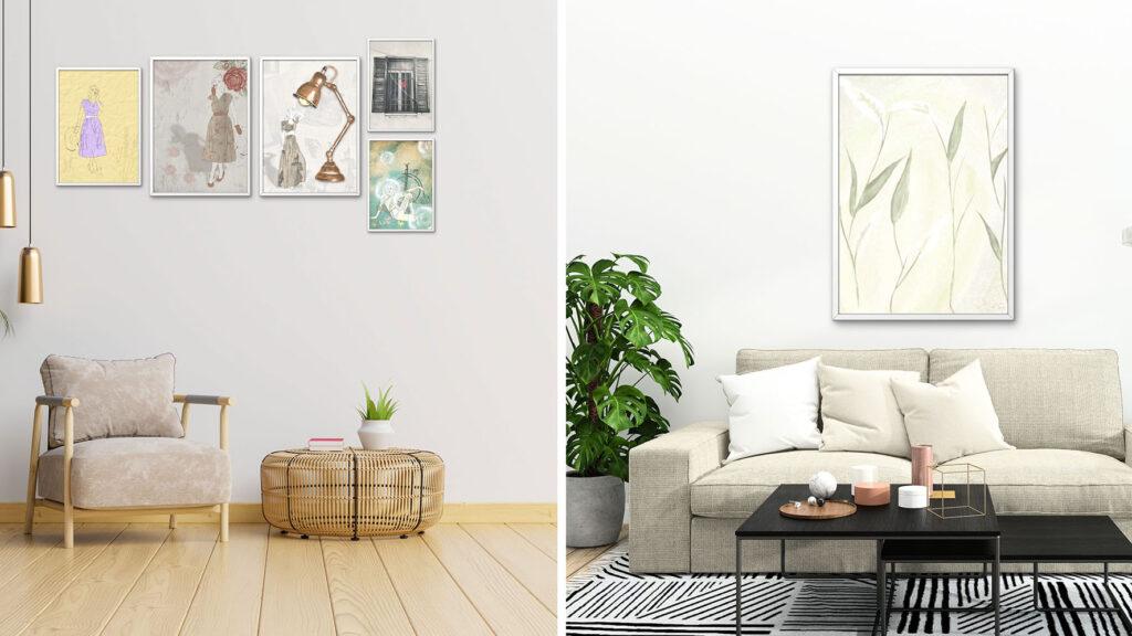 תמונות דקורטיביות לסלון