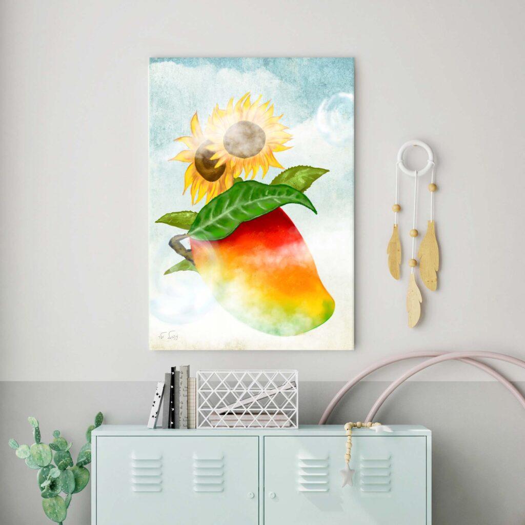 מנגו וחמניה הדמיה